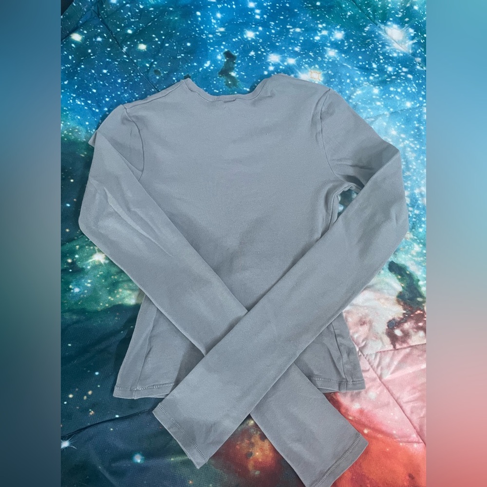 SKIMS Jersey Cotton Long Sleeve Women's T-Shirt in Pacific 🌊 - Picture 3 of 4